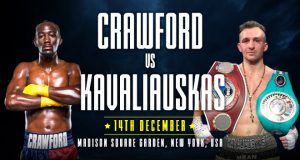 Terence Crawford makes a third defence of his WBO world welterweight title at Madison Square Garden