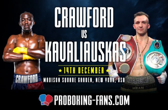 Terence Crawford makes a third defence of his WBO world welterweight title at Madison Square Garden