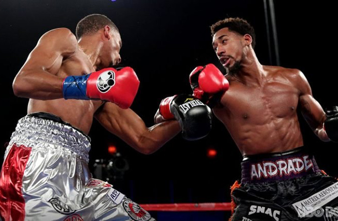 Fox battling Andrade. Photo credit: HBO Boxing