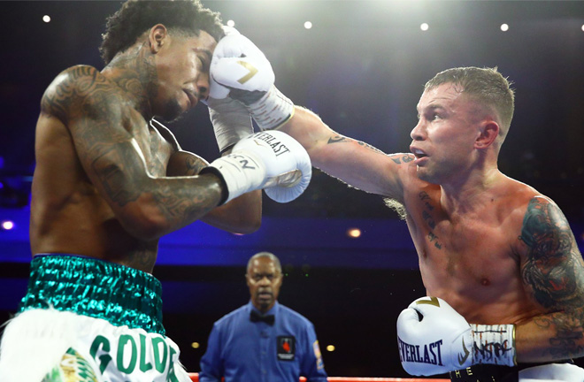 Frampton floored the American twice in a one-sided victory Credit: Carl Frampton