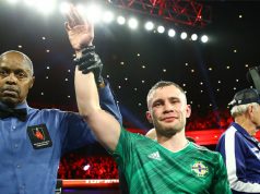 Carl Frampton injured his hand but scored a unanimous decision over Tyler McCreary in Las Vegas Credit: Carl Frampton