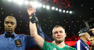 Carl Frampton injured his hand but scored a unanimous decision over Tyler McCreary in Las Vegas Credit: Carl Frampton