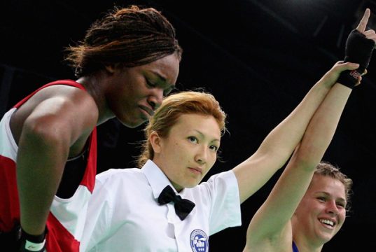 Savannah Marshall defeating Claressa Shields as an amateur. Photo credit: skysports.com