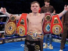 Sunny Edwards takes on the teak-tough Thomas Essomba Credit: Queensberry Promotions