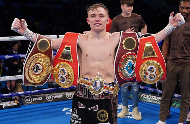 Sunny Edwards climbed off the canvas to win the British title Credit: Frank Warren