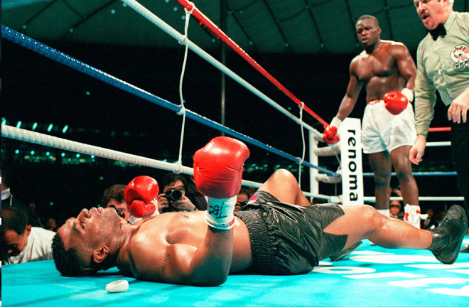 Mike Tyson's shock loss to James 'Buster' Douglas. Credit: thesun.co.uk