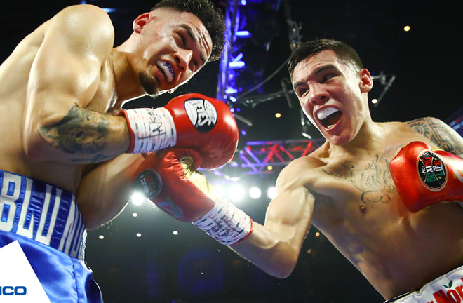 Oscar Valdez stepped up in weight to stop late replacement Adam Lopez Credit: Top Rank 