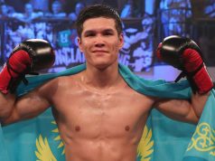 Olympic Gold medalist Daniyar Yeleussinov continues his charge against Alan Sanchez in Phoenix on Friday Credit: Sky Sports