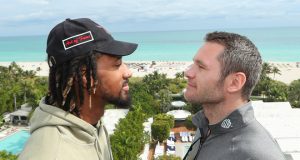 Demetrius Andrade has vowed to give Luke Keeler the "beating of his life" when the pair meet in Miami on Thursday Credit: Ed Mulholland/Matchroom Boxing USA