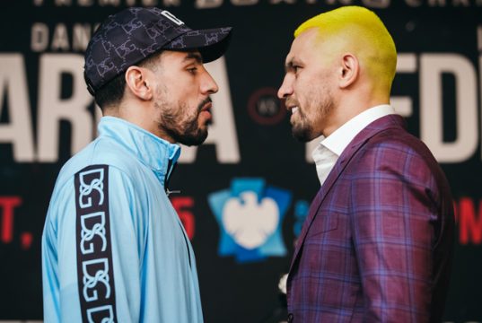 Former two-weight world champion Danny Garcia faces Ivan Redkach in Brooklyn on Saturday Credit: Amanda Westcott/SHOWTIME
