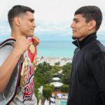 Murodjon Akhmadaliev is aiming to become a unified world champion in just eight fights against Daniel Roman Credit: Ed Mulholland/Matchroom Boxing USA