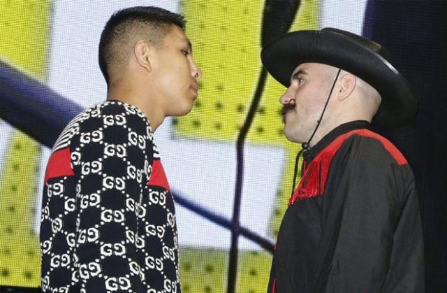 Jaime Munguia and Gary 'Spike' O'Sullivan face off. Photo credit: Boxing Scene