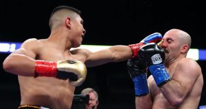 Jaime Munguia stopped Spike O'Sullivan in the 11th round in Texas Photo Credit: Tom Hogan/Golden Boy