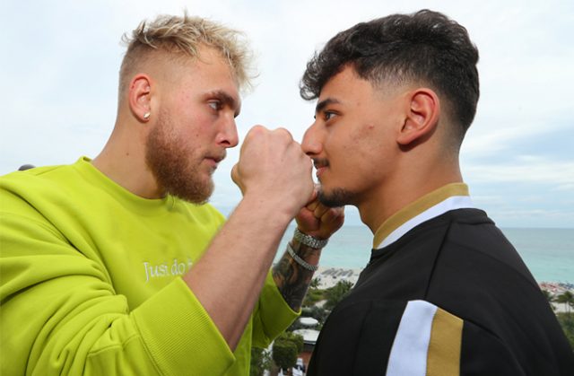 YouTube sensations Jake Paul and AnEsonGib clash in a highly anticipated match-up Credit: Ed Mulholland/Matchroom Boxing USA