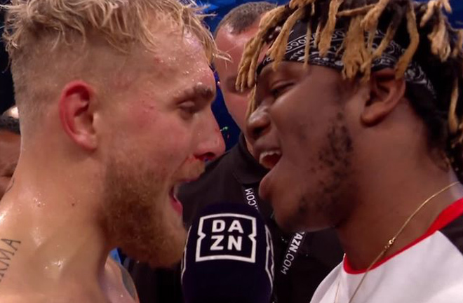 Jake Paul immediately turned his attentions to KSI to build up a potential third YouTuber bout. Photo Credit: Sky Sports.