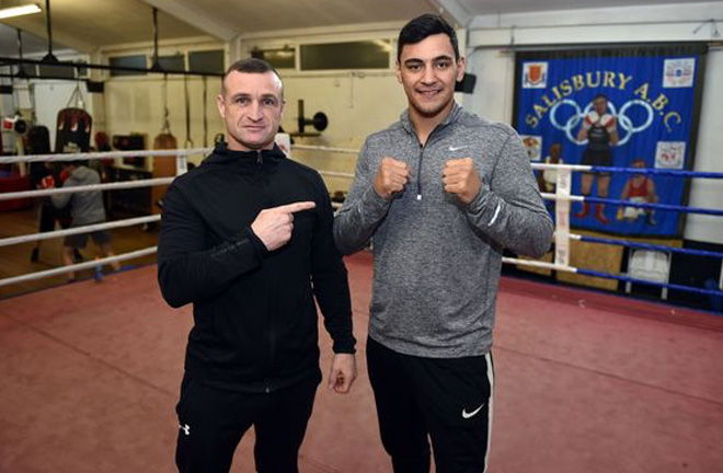 Quarless joined in the ring with coach and product of the gym, David Burke. Photo credit: liverpoolecho.co.uk