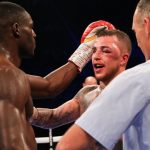 Hyde suffered a horrific eye injury against Richard Riakporhe Credit: Sky Sports