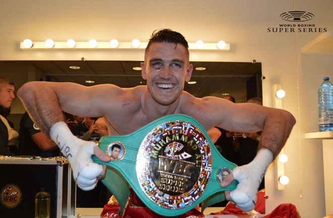 Callum Smith claimed the WBC Diamond belt after beating George Groves Credit: WBSS