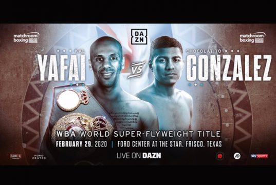 Kal Yafai will defend his WBA super flyweight title against Roman Gonzalez in Texas on Feb 29 Credit: Matchroom Boxing