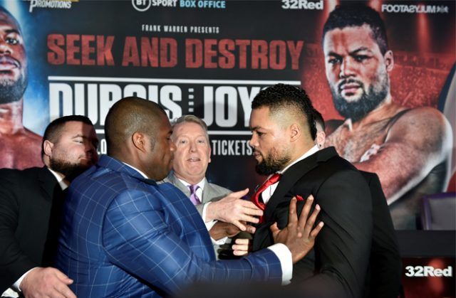 Dubois shoved Joyce at the first press conference for their highly-anticipated clash Photo Credit: Reuters