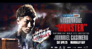 Naoya Inoue will face John Casemiro in a world title unification battle on April 25 Credit: Top Rank Boxing