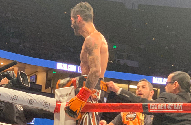 Jorge Linares celebrates a vicious knockout - will we see him take on Ryan Garcia this summer ?