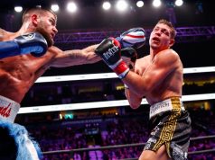 Caleb Plant Batters, Dominates Feigenbutz in TKO Win. Photo Credit: Boxing Scene