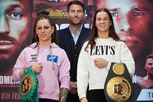 Eva Wahlstrom will be looking to defeat the rising star, Terri Harper on Saturday night. Photo Credit: Matchroom Boxing.