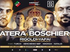 Patera vs Boschiero postponed due to the Coronavirus outbreak in Italy. Credit: Matchroom