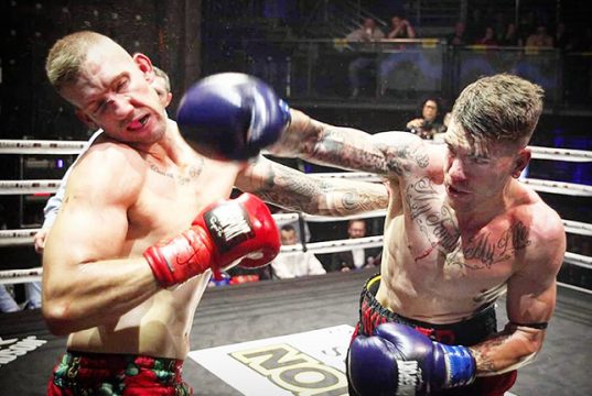 Dylan Winter [right] signs with Dragon Fire Boxing. Photo Credit: Tony Tolj