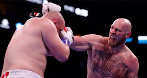 Robert Helenius produced a huge upset to stop Adam Kownacki in Brooklyn Credit: BT Sport Boxing