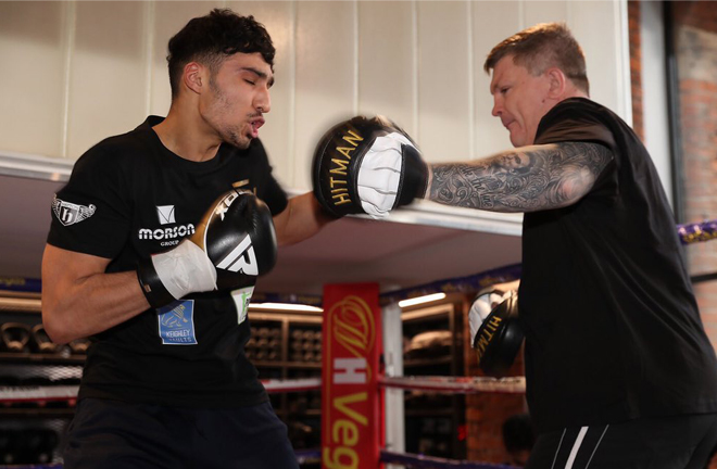 Nadim is learning his trade under the stewardship of former two-weight world champion Ricky Hatton Credit: Matchroom Boxing