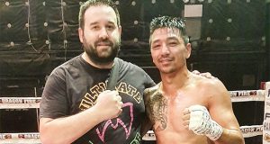 Tony Tolj and Steve Gago after winning his WBC Australasian title. Photo Credit: Tony Tolj