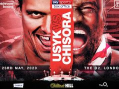 Oleksandr Usyk collides with Dereck Chisora at the o2 arena on May 28th in a real clash of the titans battle. Credit: Matchroom Boxing.