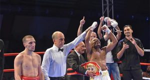 Bruno Tarimo winning in Serbia as an underdog. Photo Credit: WBN