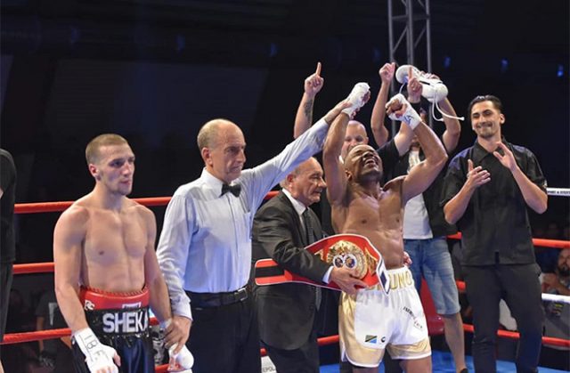 Bruno Tarimo winning in Serbia as an underdog. Photo Credit: WBN