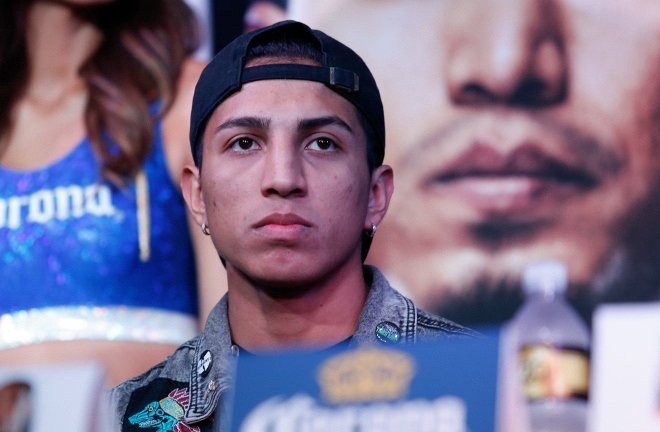 Mario Barrios during media obligations. Photo Credit: Boxing Scene.