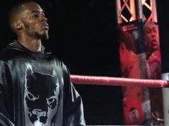 Danny Darko with tunnel vision on his opponent pre fight. Photo Credit: MTK Global
