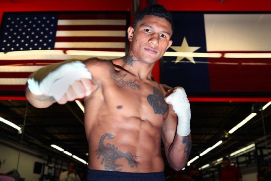 Miguel Berchalt has tunnel vision towards Oscar Valdez. Photo Credit: Top Rank