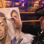 Richard T Slone painting Errol Spence Jr. Photo Credit: @SloneArt Twitter