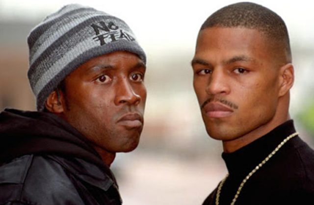 Nigel Benn and Gerald McClellan face to face. Photo Credit: Vice