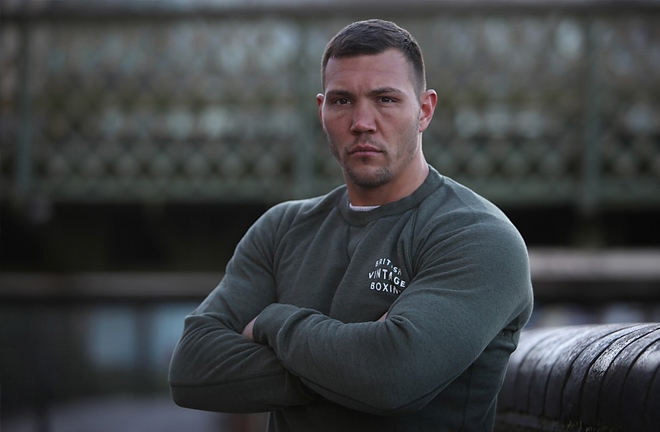 Charlie Duffield modelling British Vintage Boxing gym wear. Photo Credit: britishvintageboxing.com