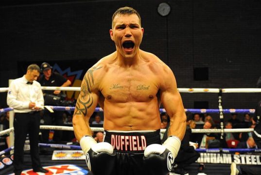 Charlie Duffield celebrating a victory inside the ring. Photo Credit: Metro Newspaper UK