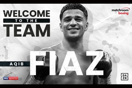 Unbeaten prospect Aqib Fiaz has signed with Eddie Hearn's Matchroom Boxing Credit: Matchroom Boxing