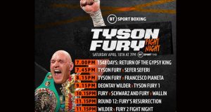 Tyson Fury's comeback story and fights will be aired on BT Sport on Saturday night Credit: BT Sport