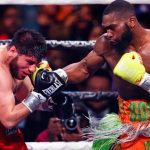Ennis landed two knockdowns on route to a fourth round stoppage of Bakhtiyar Eyubov in January Credit: Jose Miranda/FrontProof Media