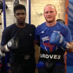 Lerrone Richards after sparring former World champion, George Groves. Photo Credit: Twitter/ @snipertheboss