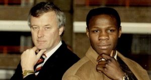 Barry Hearn and his first World champion, Chris Eubank. Photo Credit: Twitter / Eddie Hearn