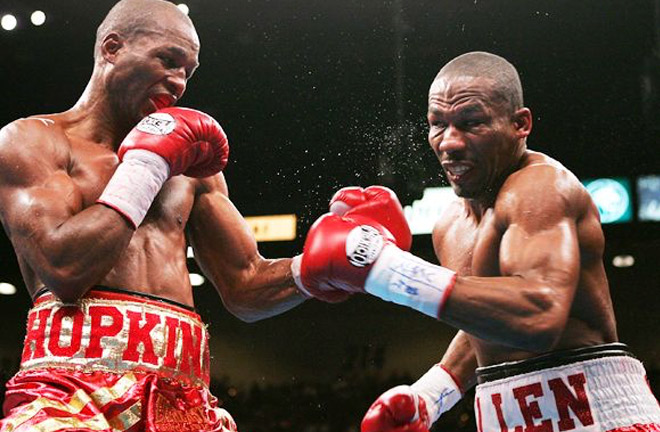 Hopkins and Allen in their third bout as the pair became familiar foes. Photo Credit: AKBoxing