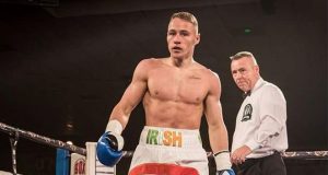 Ciaran McVarnock during one of his 11 professional bouts. Photo Credit: Belfast Live